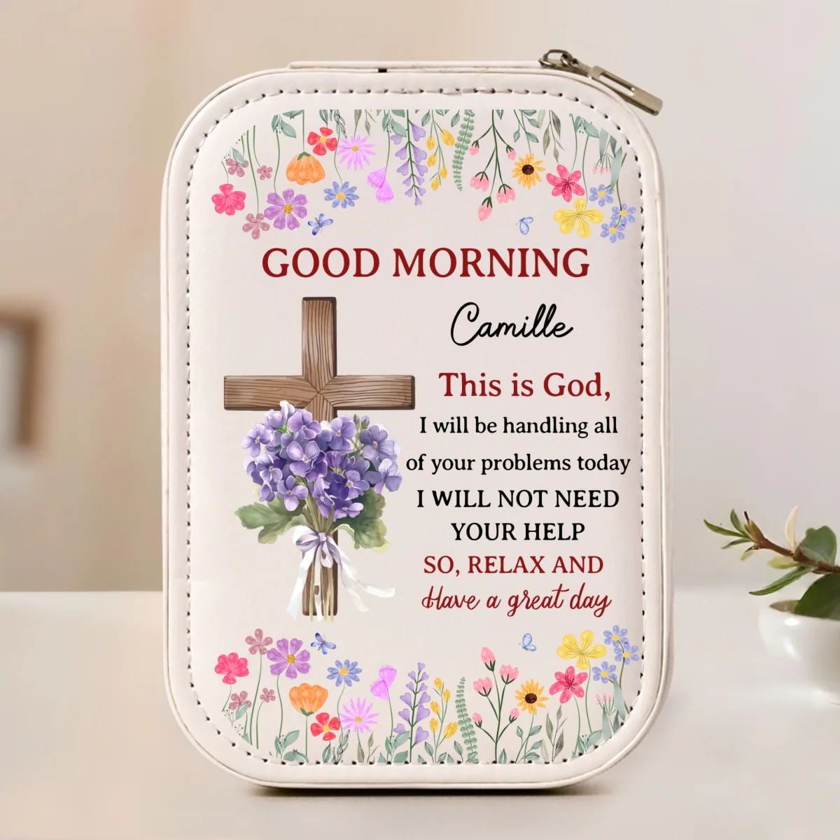 Good Morning This Is God - Personalized Custom Jewelry Box With LED Mirror - Image 8