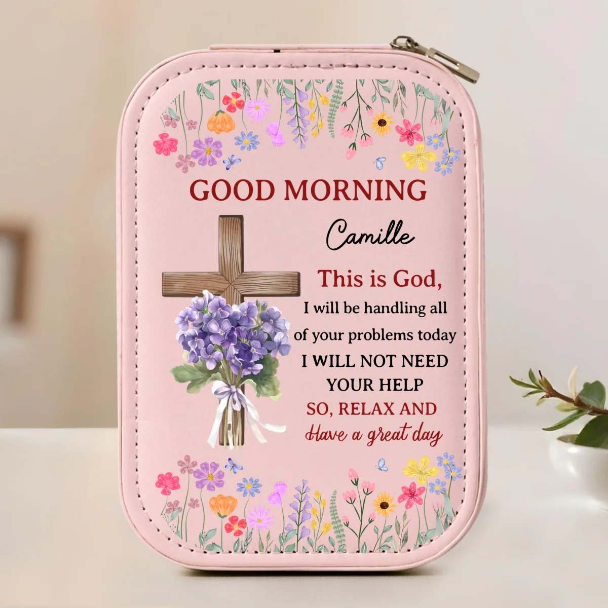 Good Morning This Is God - Personalized Custom Jewelry Box With LED Mirror - Image 9
