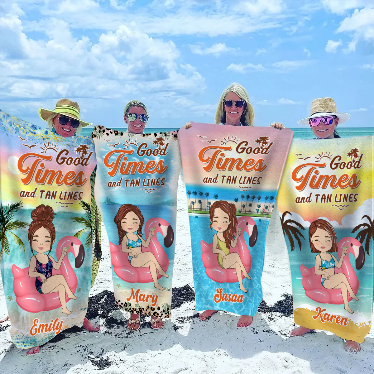 Good Times And Tan Lines - Personalized Custom Beach Towel - Image 4