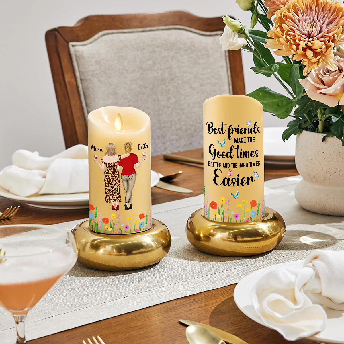 Good Times Better With Friends - Personalized Custom LED Candle - Image 4
