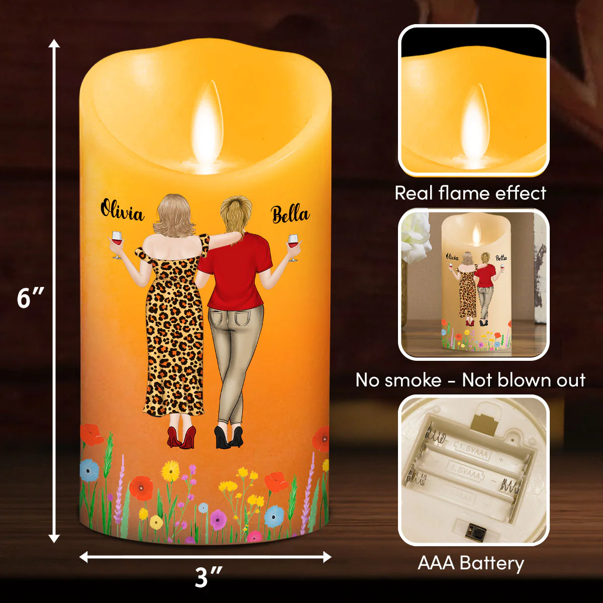 Good Times Better With Friends - Personalized Custom LED Candle - Image 5