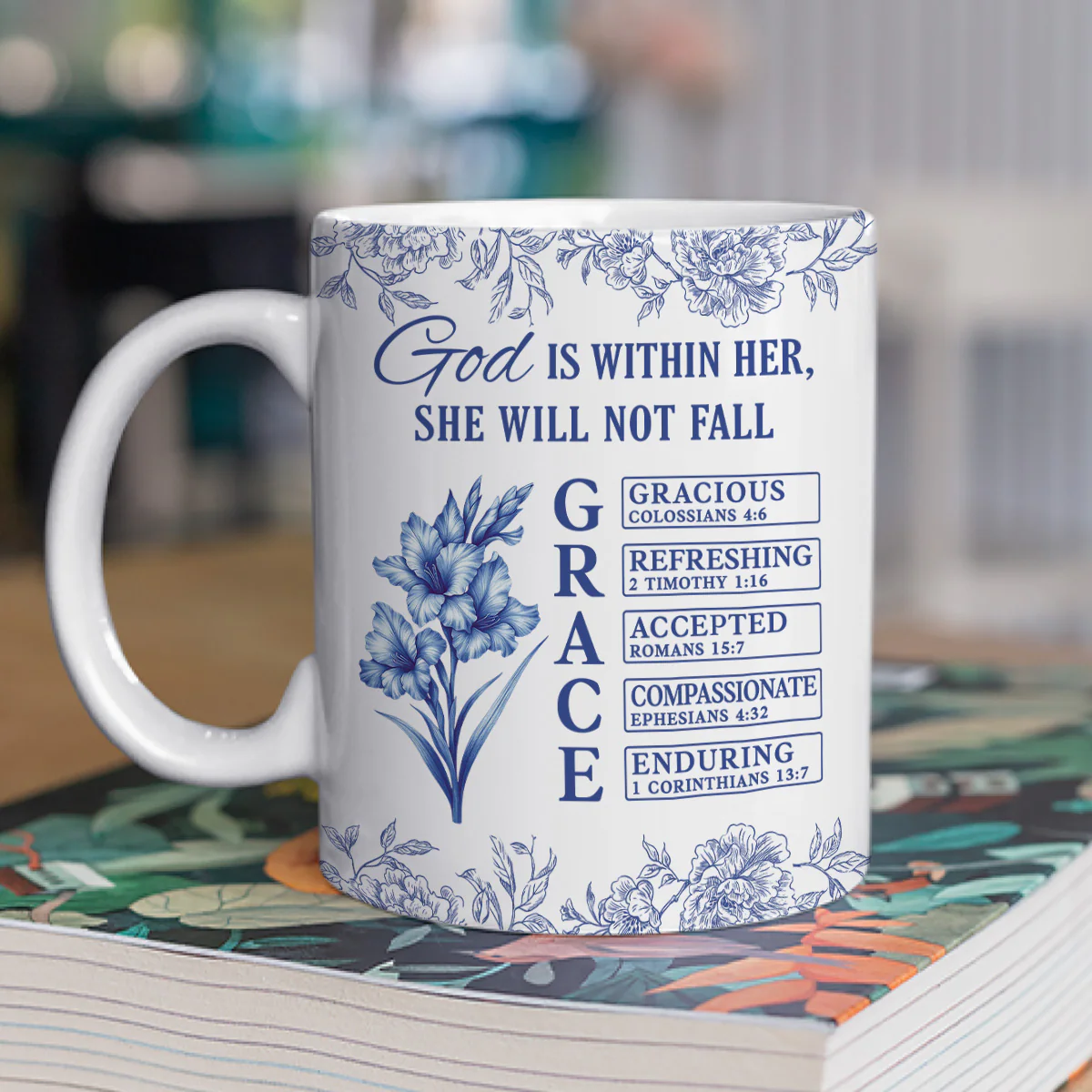 Grace Carries Her Through Storms - Personalized Custom Coffee Mug - Image 3