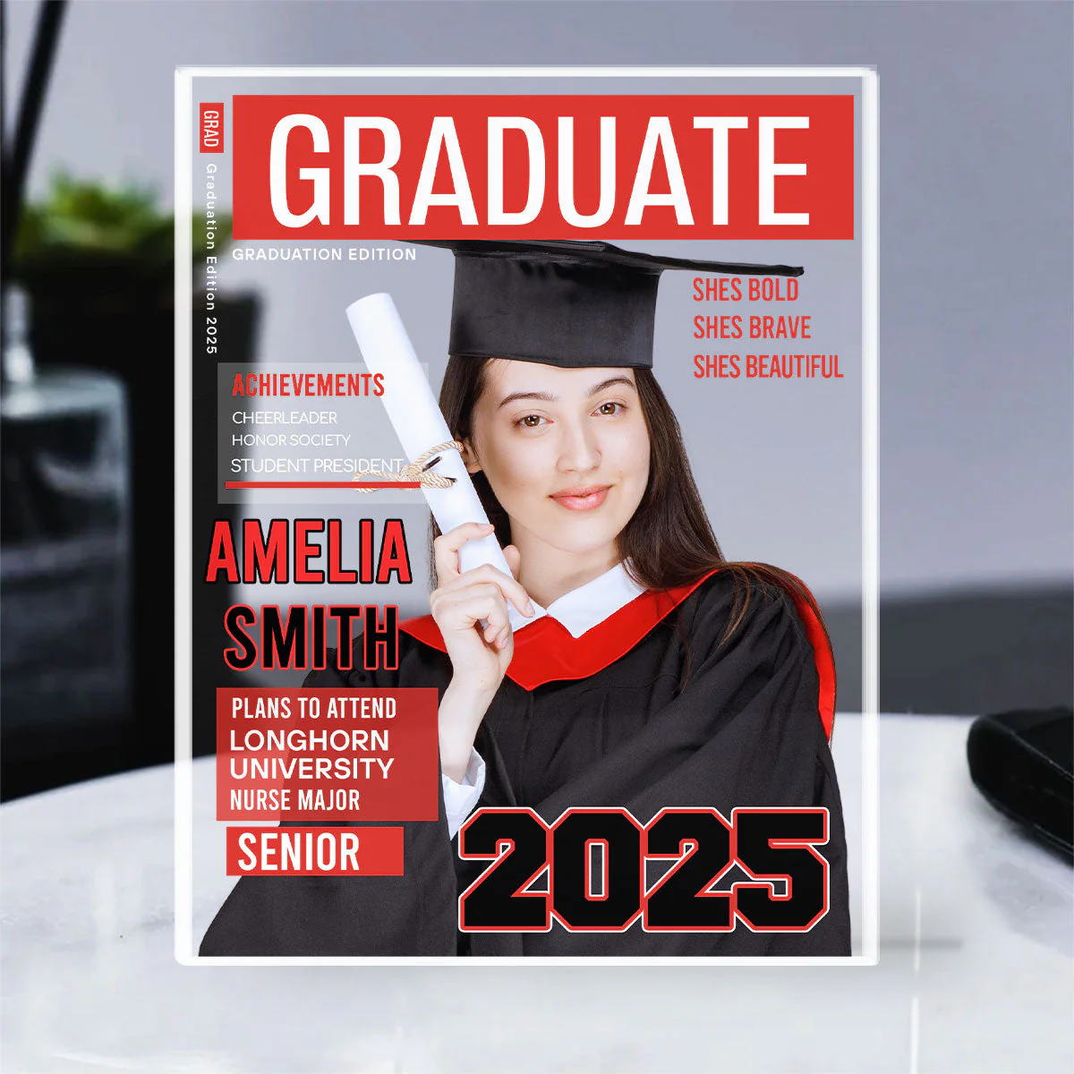 Graduate Magazine - Personalized Custom Acrylic Plaque - Image 2