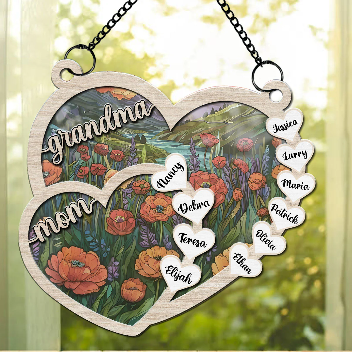 Grammy We Love You Forever - Personalized Custom Suncatcher - Image 2