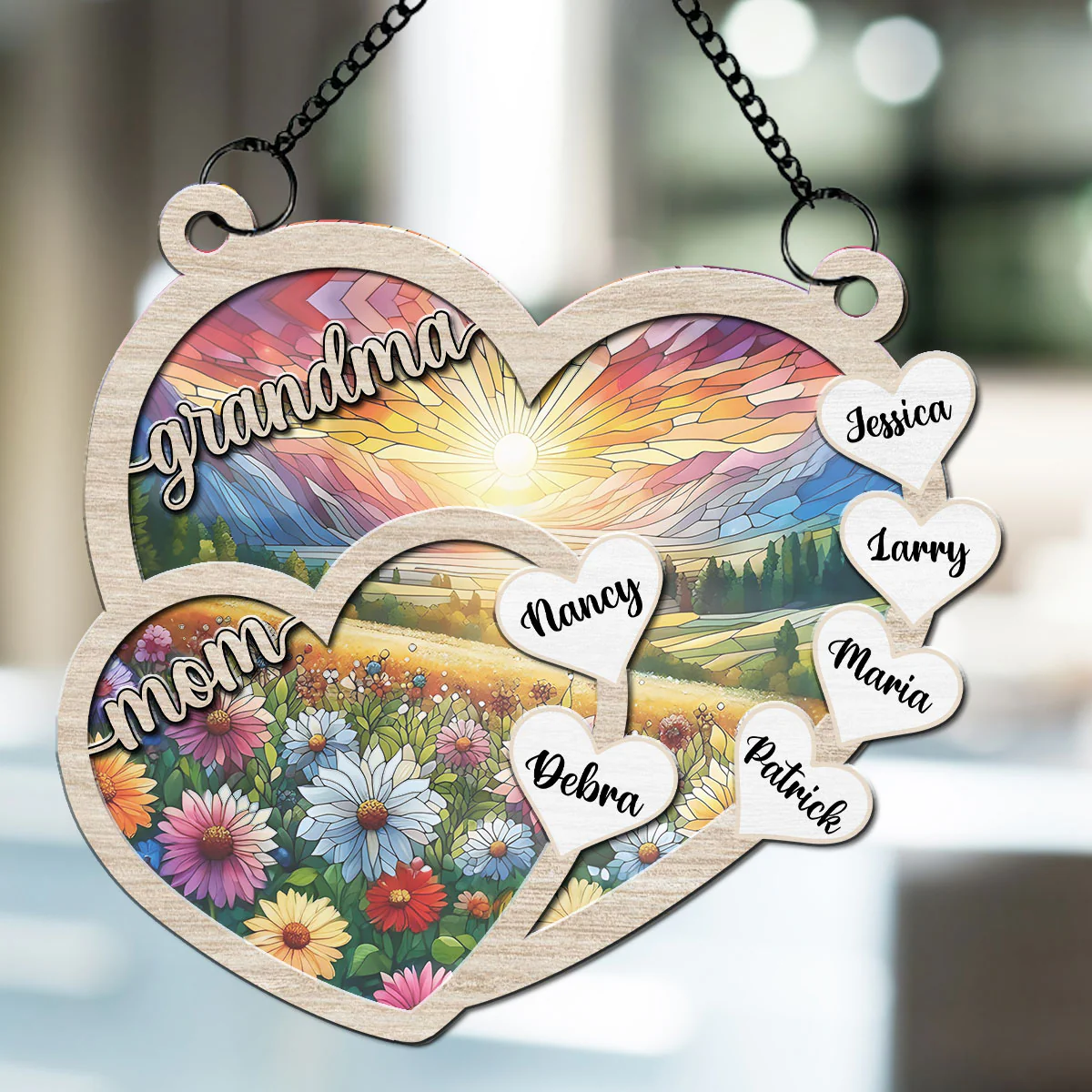 Grammy We Love You Forever - Personalized Custom Suncatcher - Image 3