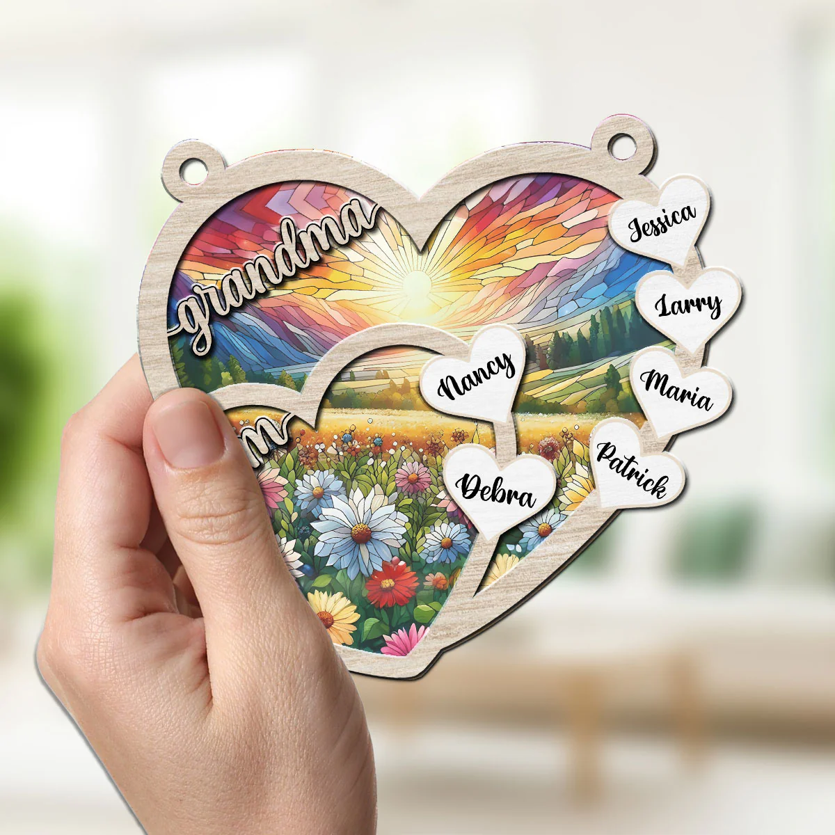 Grammy We Love You Forever - Personalized Custom Suncatcher - Image 5