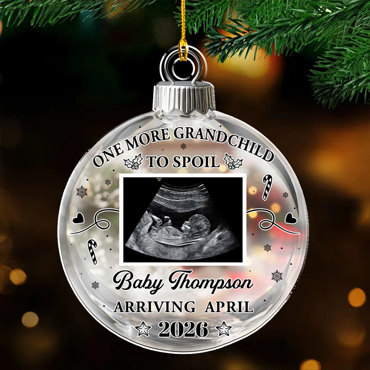 Grandchild To Spoil - Personalized Custom Acrylic Ornament - Image 2