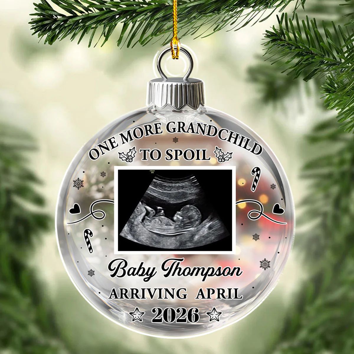 Grandchild To Spoil - Personalized Custom Acrylic Ornament - Image 4