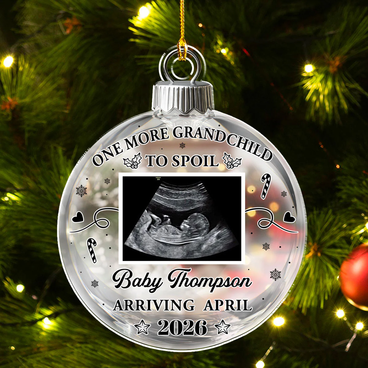 Grandchild To Spoil - Personalized Custom Acrylic Ornament - Image 5