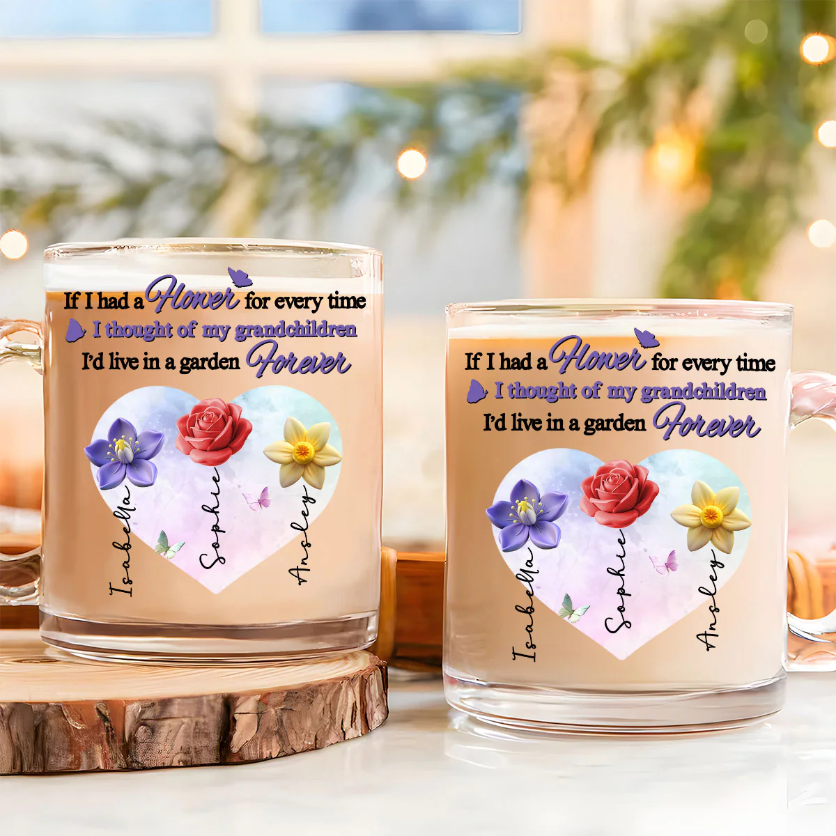 Grandchildren Are My Greatest Blessing - Personalized Custom Glass Mug - Image 2