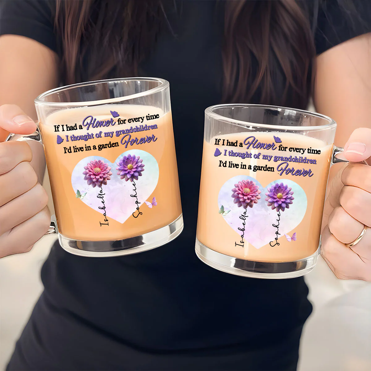 Grandchildren Are My Greatest Blessing - Personalized Custom Glass Mug - Image 4
