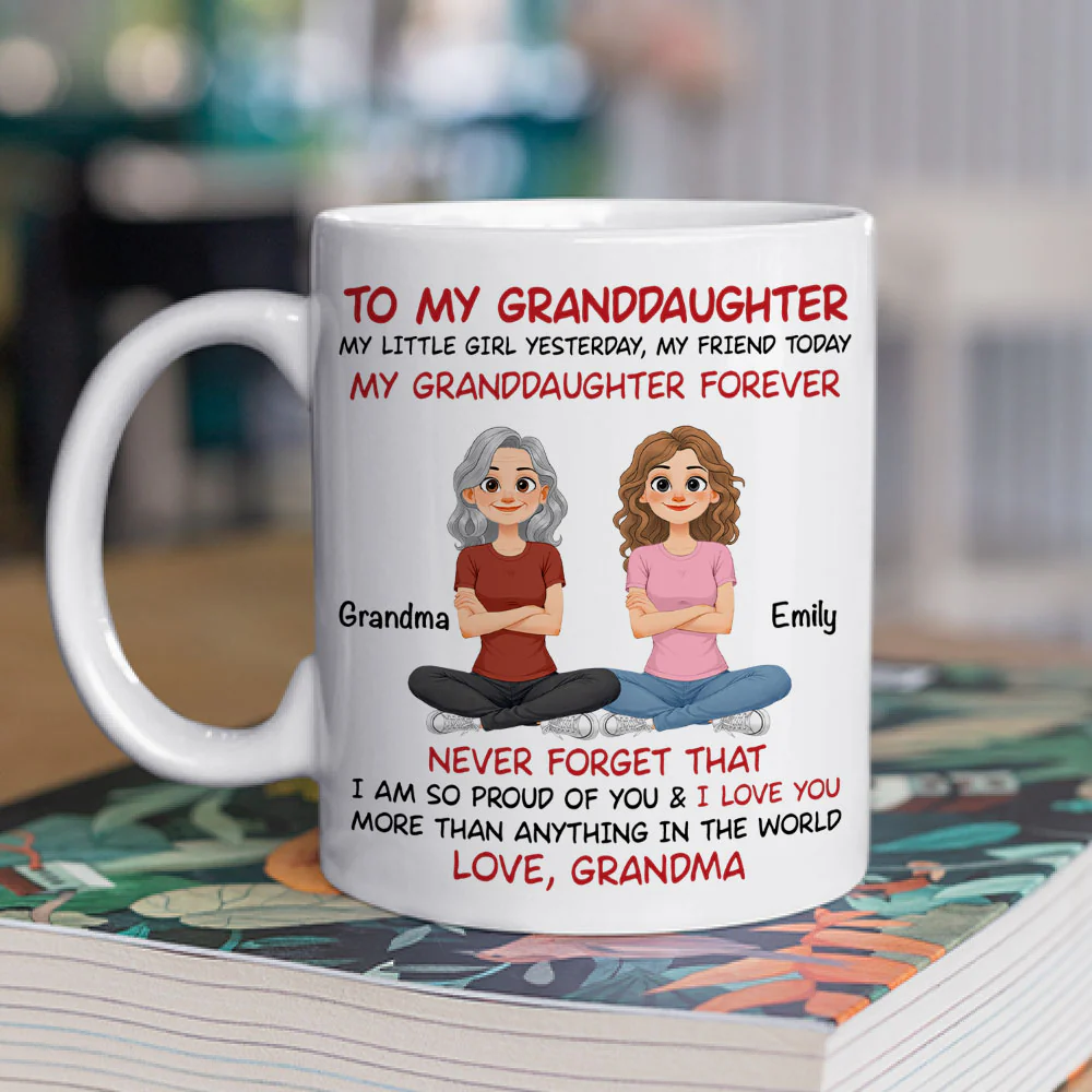 Granddaughter And Grandma Always Forever - Personalized Custom Coffee Mug - Image 2