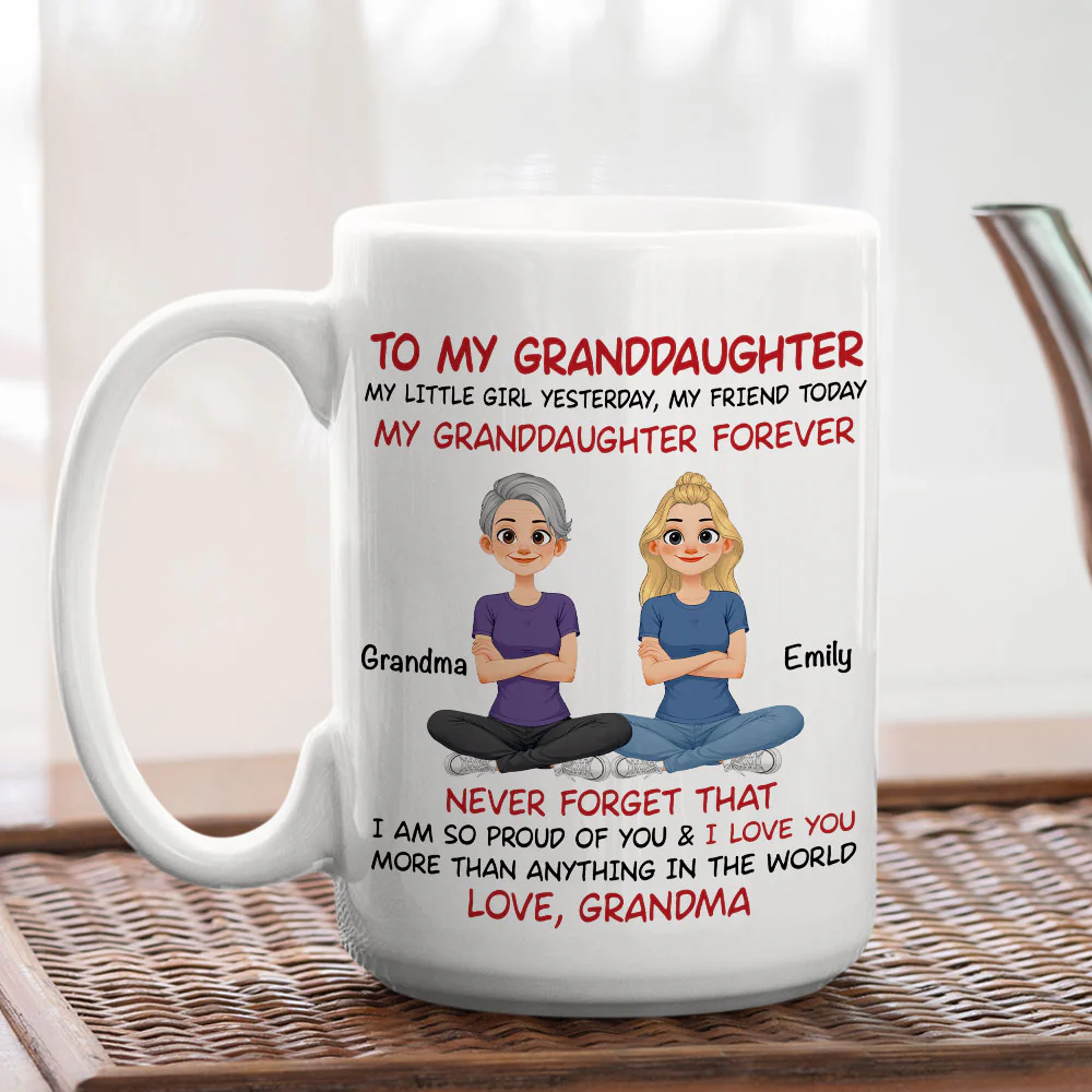 Granddaughter And Grandma Always Forever - Personalized Custom Coffee Mug - Image 5