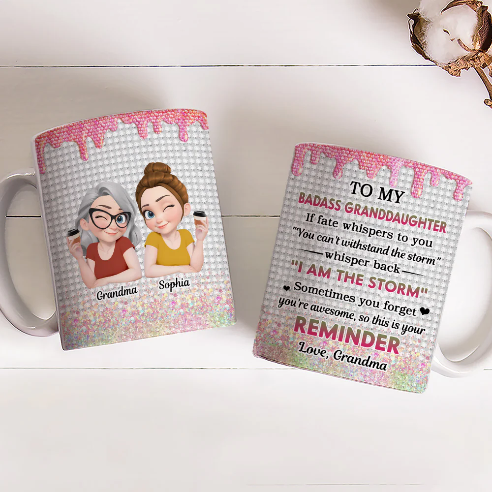 Granddaughter Who Breaks Barriers - Personalized Custom Coffee Mug - Image 3