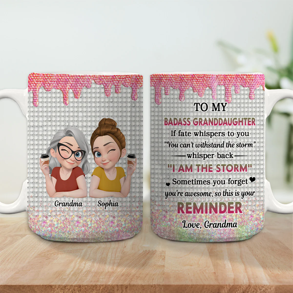 Granddaughter Who Breaks Barriers - Personalized Custom Coffee Mug - Image 7