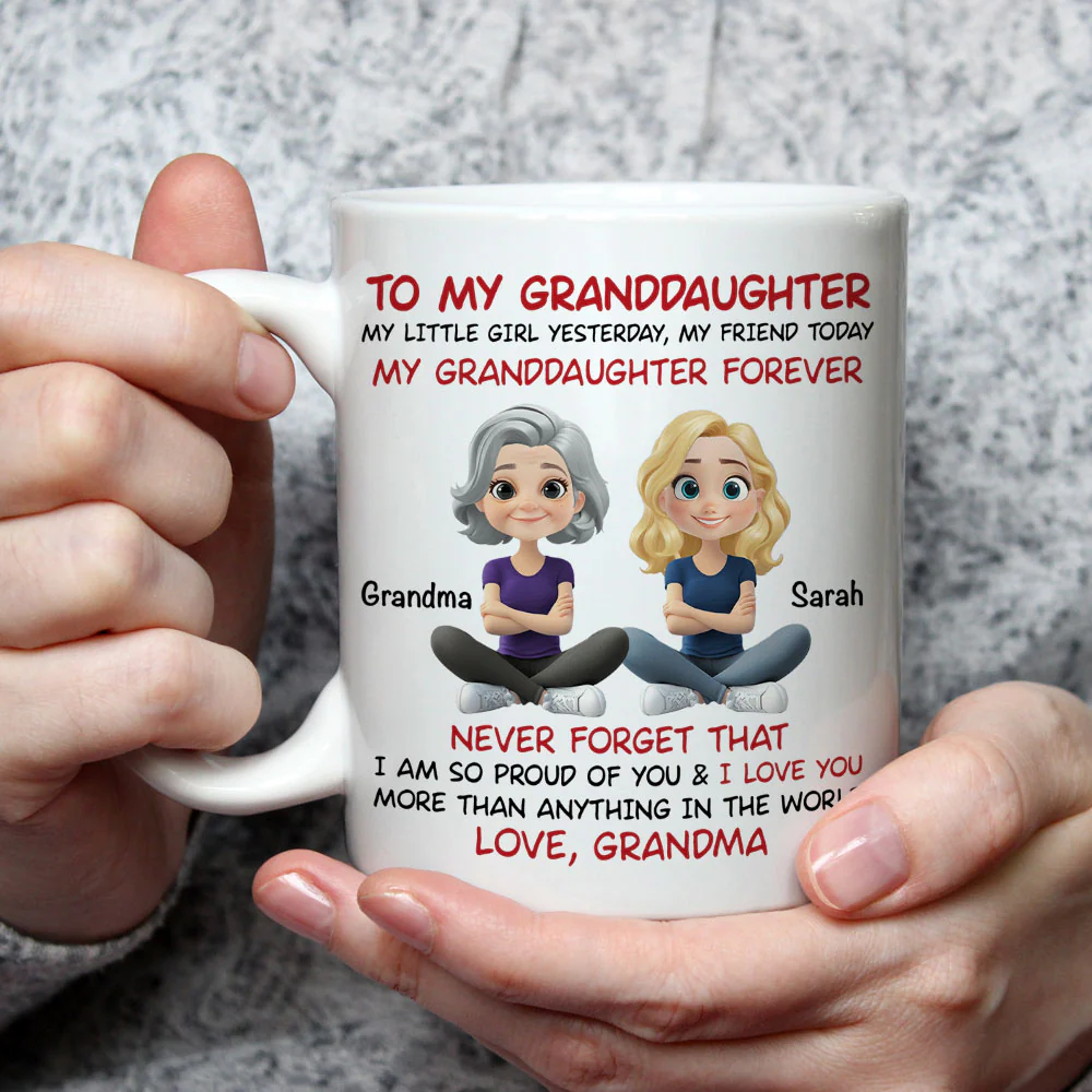 Granddaughter You Are My Little Girl Yesterday - Personalized Custom Coffee Mug - Image 3