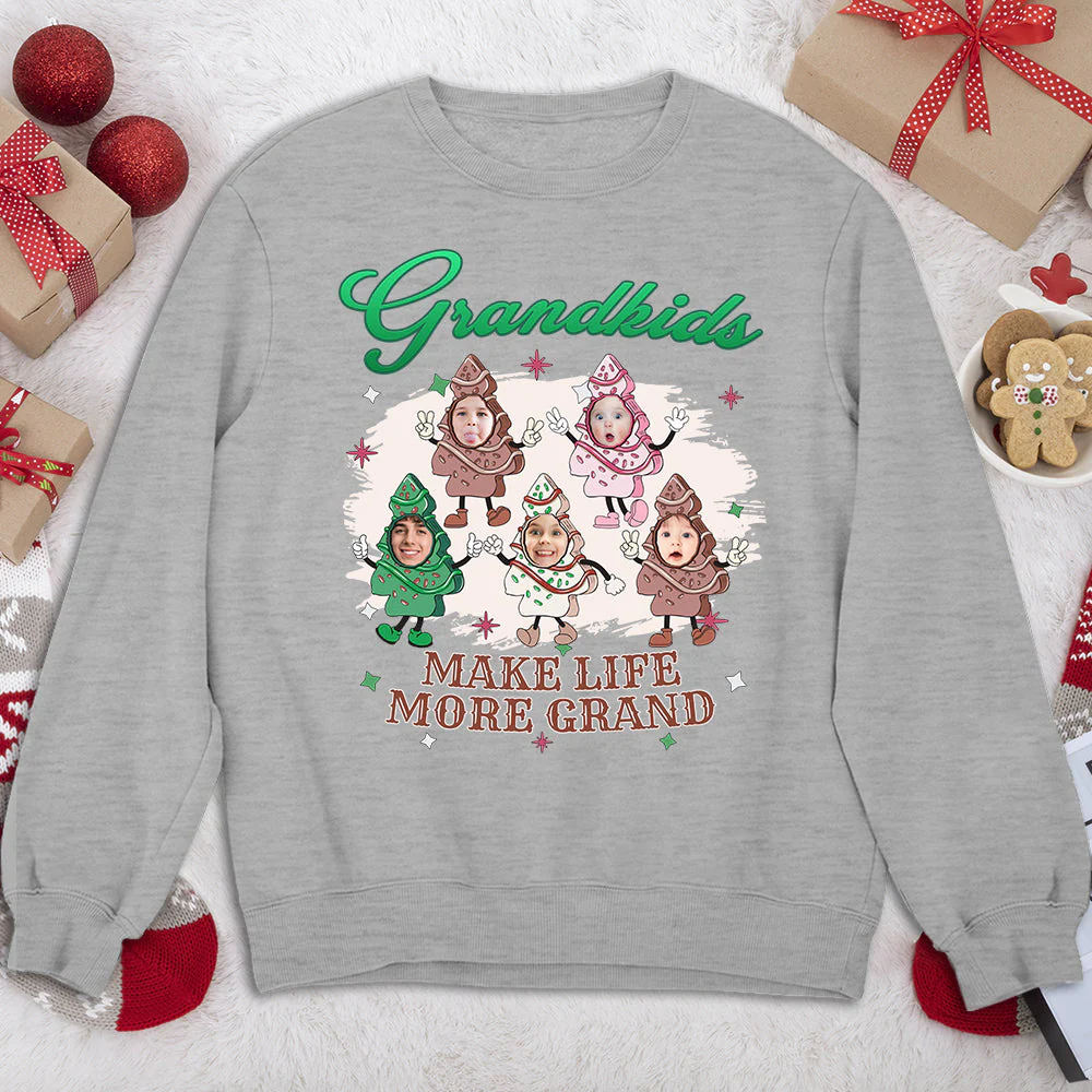 Grandkid Christmas Cake - Personalized Custom Shirt - Image 4