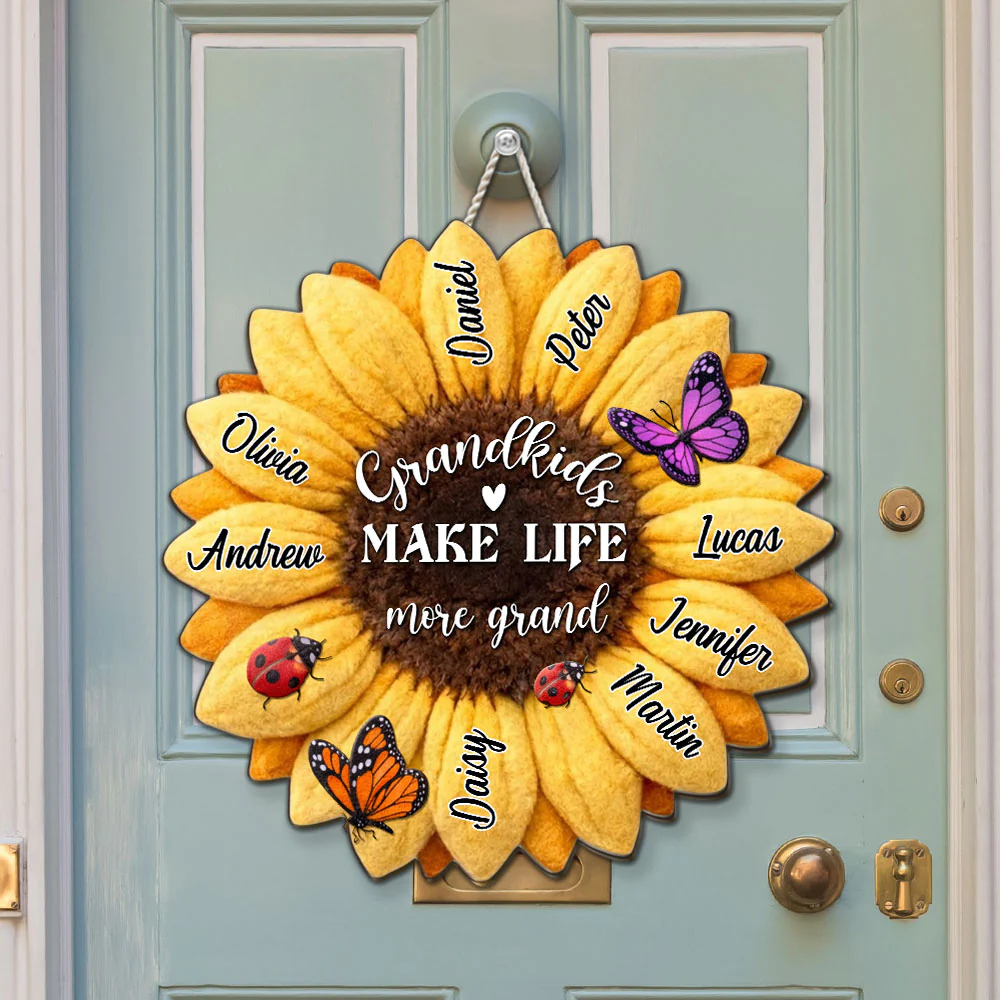 Grandkid Makes Life Grand - Personalized Custom Wood Sign - Image 3