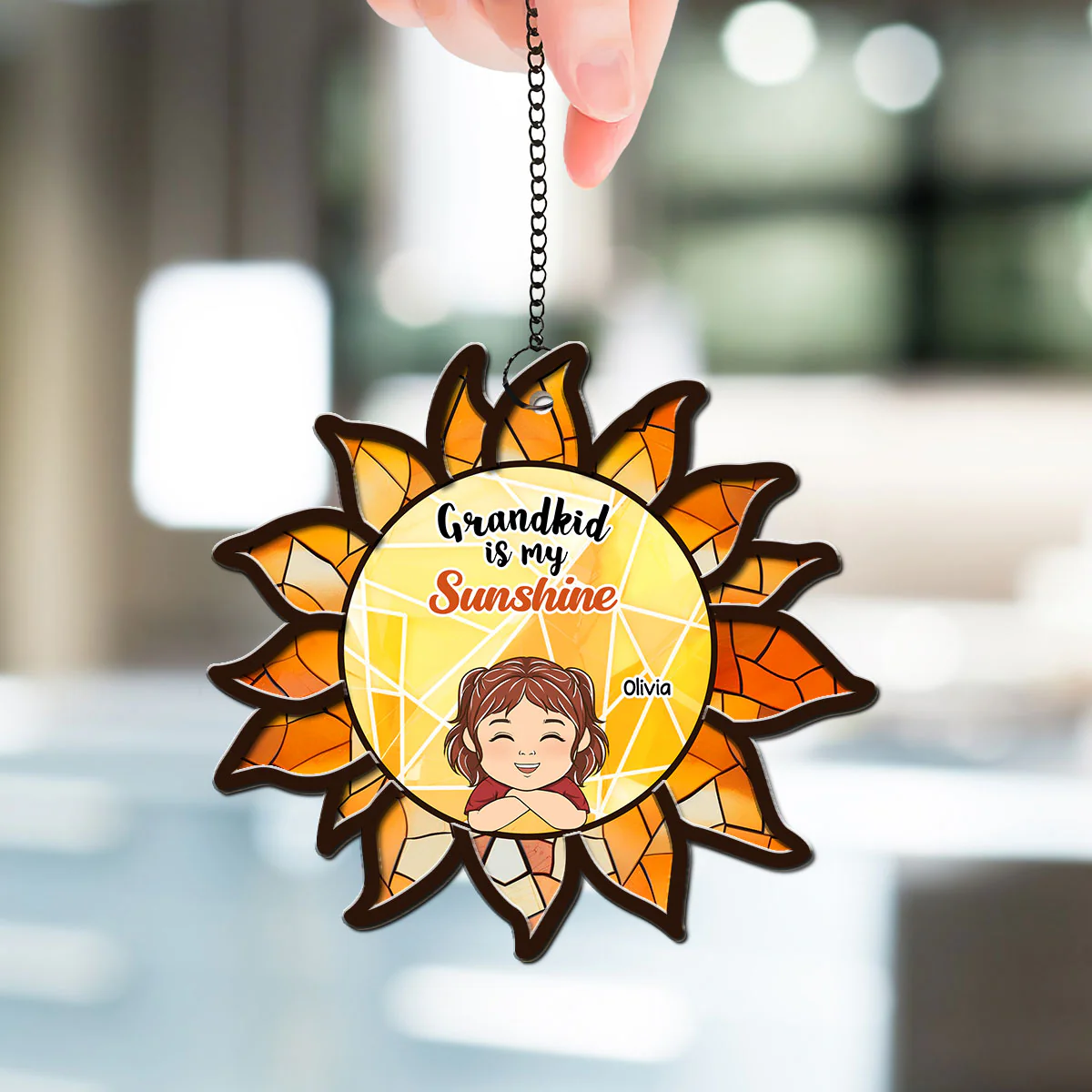 Grandkids Are My Sunshine - Personalized Custom Suncatcher - Image 3