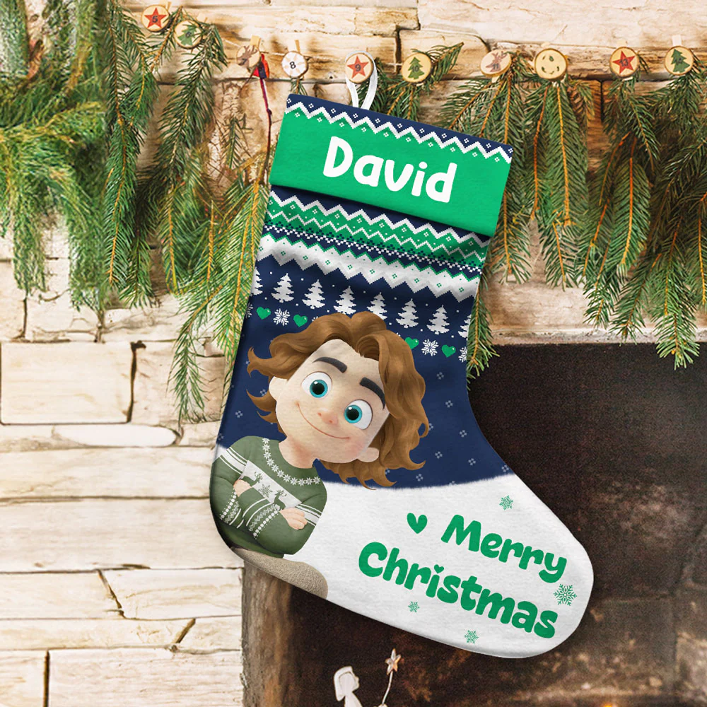 Grandkids Christmas Stocking - Personalized Custom Christmas Stocking - Image 2