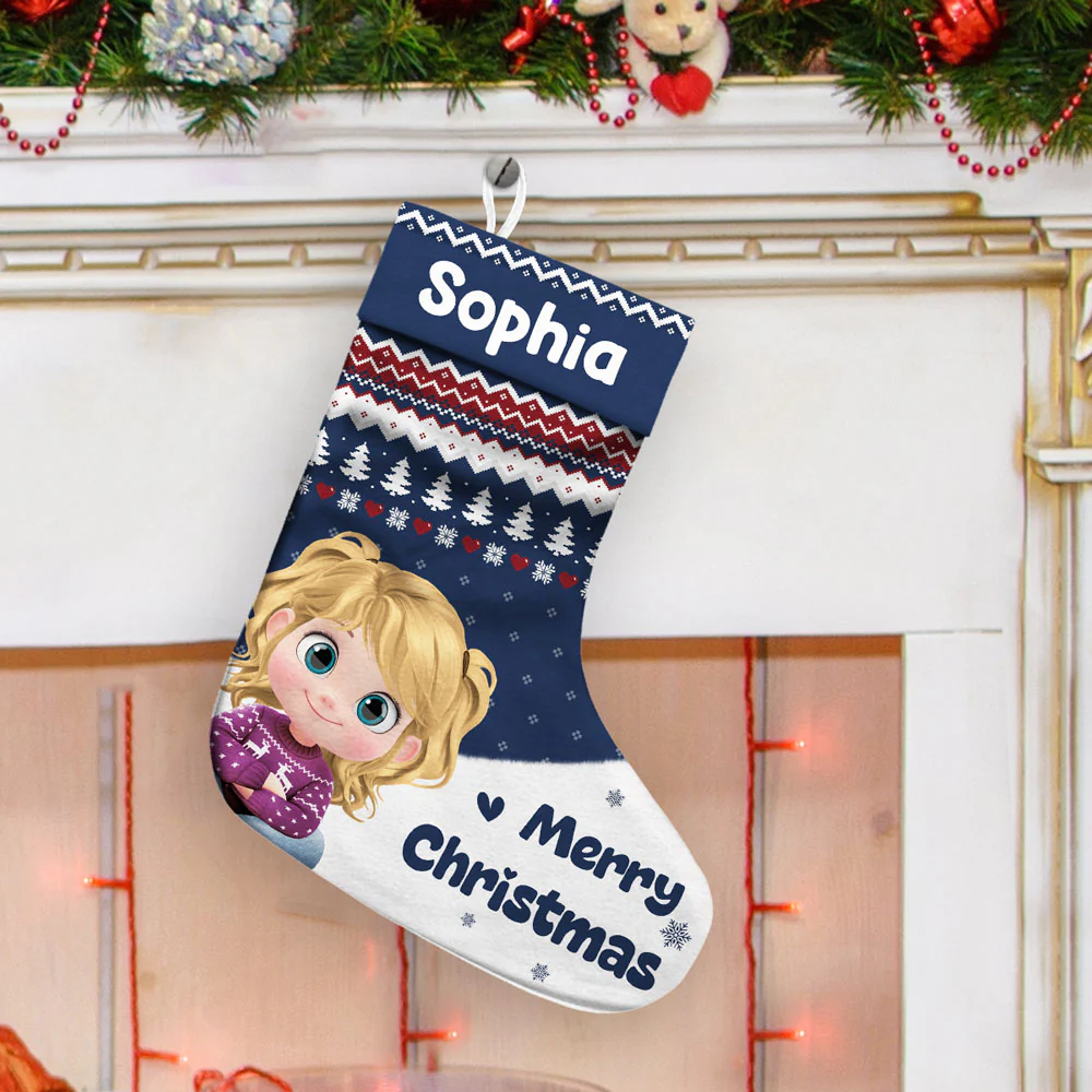 Grandkids Christmas Stocking - Personalized Custom Christmas Stocking - Image 4
