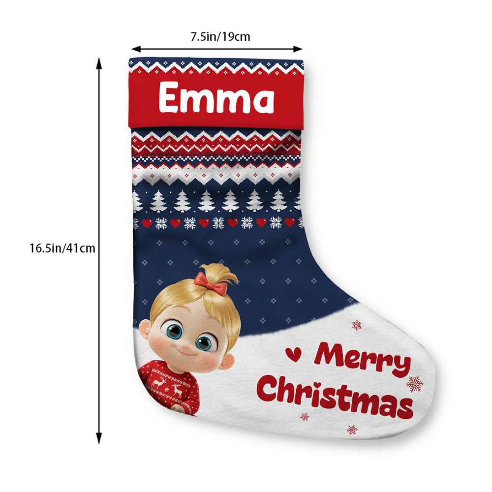 Grandkids Christmas Stocking - Personalized Custom Christmas Stocking - Image 5
