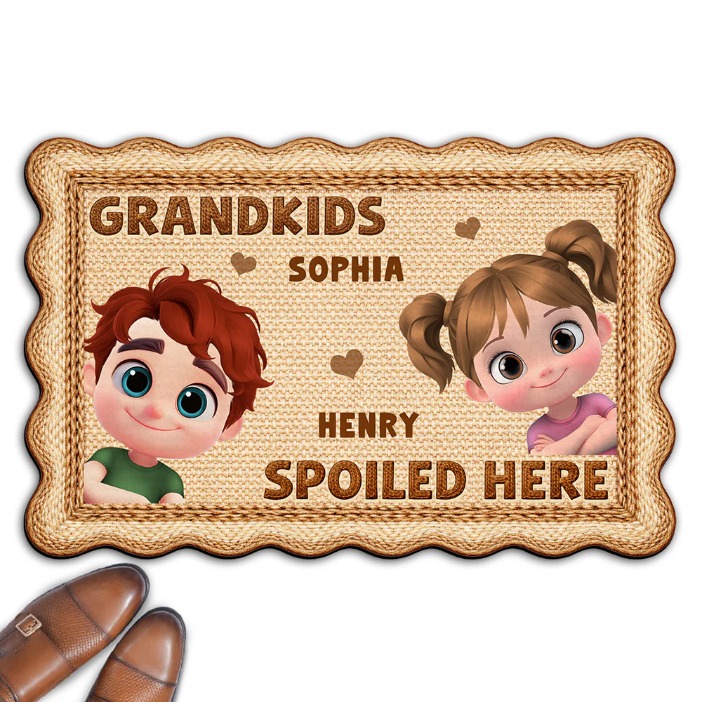 Grandkids Fill Our Hearts - Personalized Custom Doormat