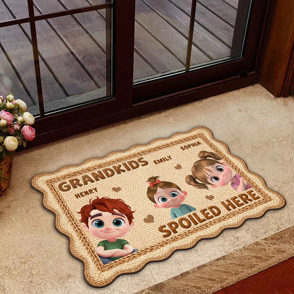 Grandkids Fill Our Hearts - Personalized Custom Doormat - Image 3