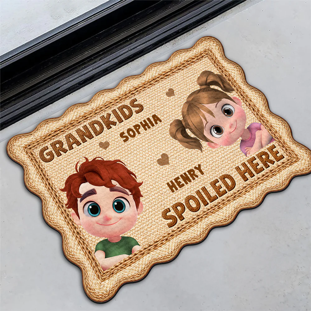 Grandkids Fill Our Hearts - Personalized Custom Doormat - Image 5