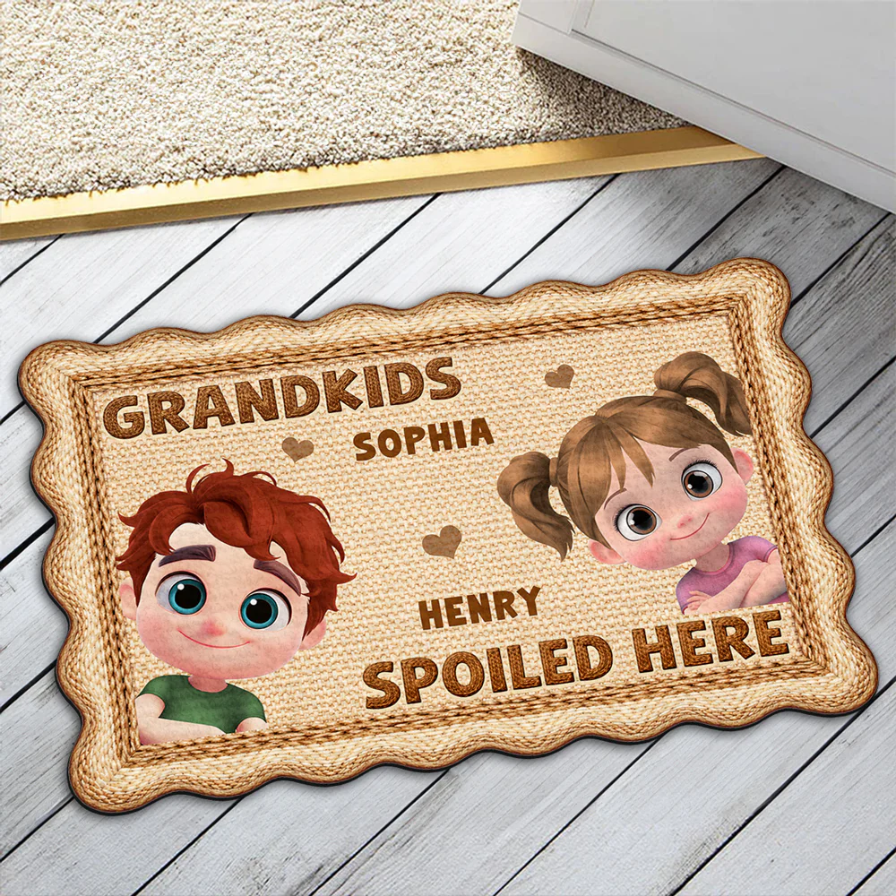 Grandkids Fill Our Hearts - Personalized Custom Doormat - Image 6