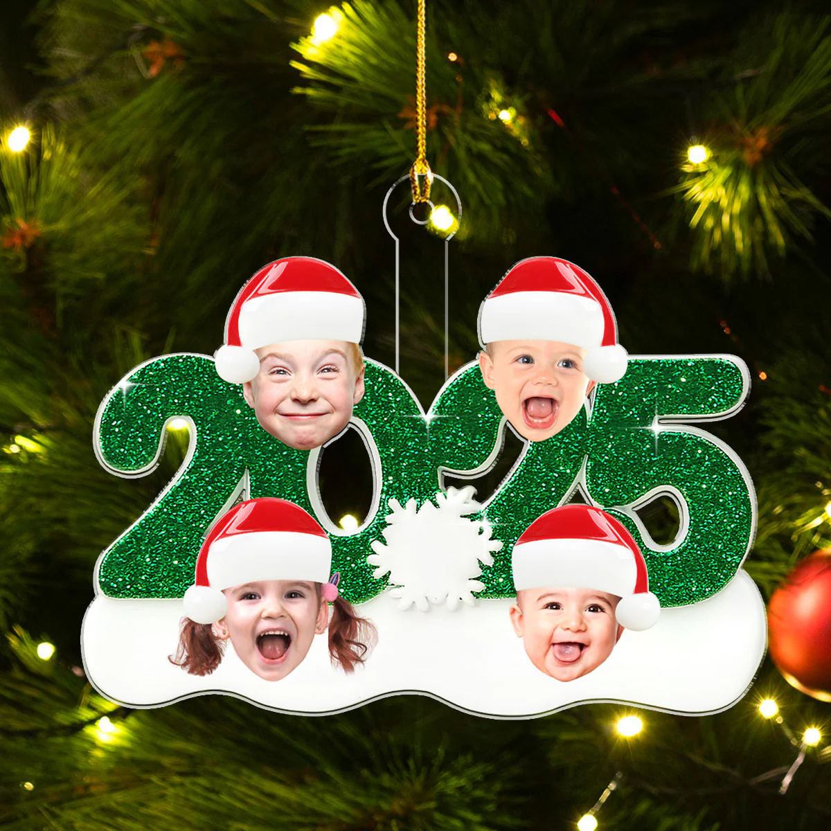 Grandkids Heart Christmas Keepsake - Personalized Custom Acrylic Ornament - Image 4