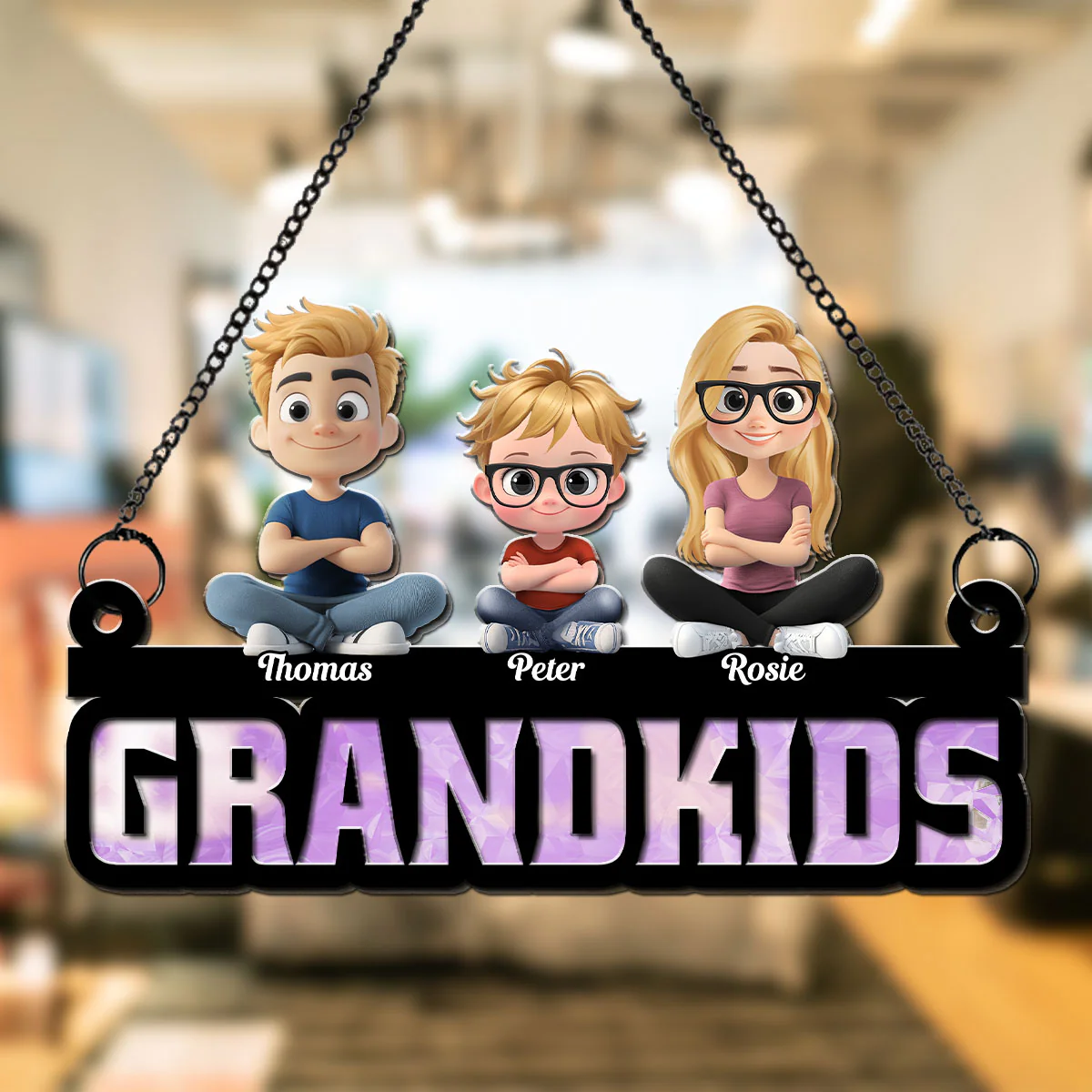 Grandkids Is My Sunshine - Personalized Custom Suncatcher - Image 4