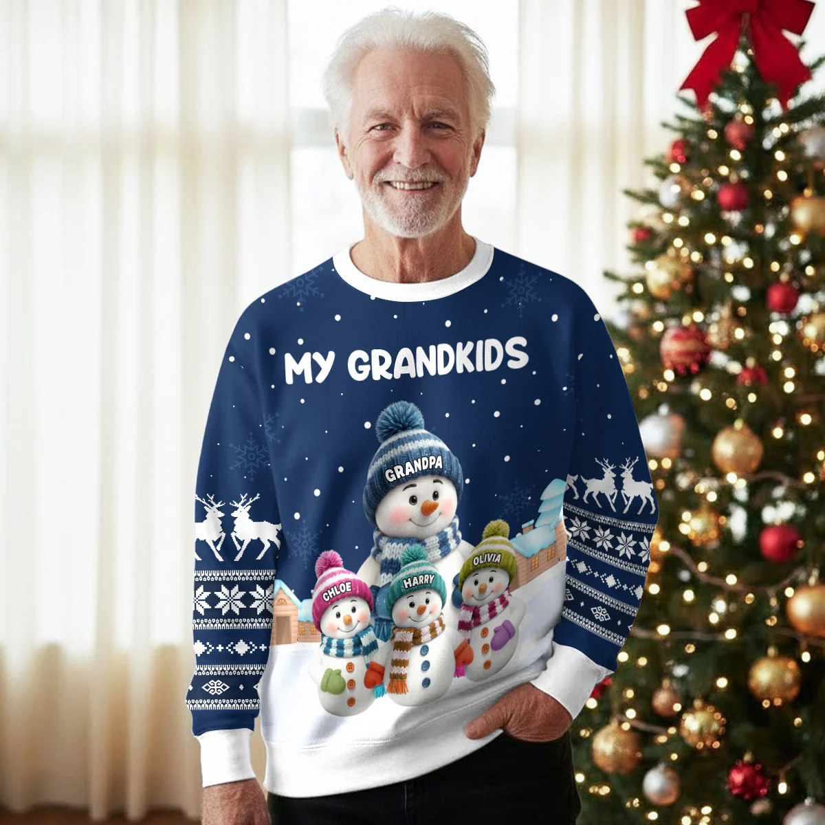 Grandkids Knitting - Personalized Custom All-Over-Print Sweatshirt - Image 4
