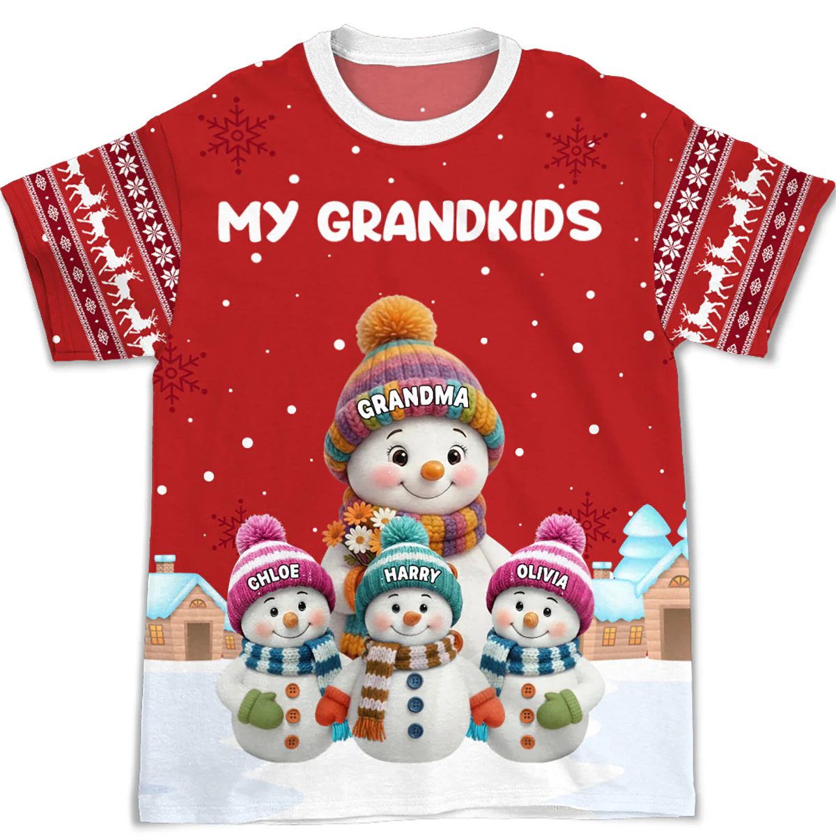 Grandkids Knitting - Personalized Custom All-over-print T-shirt
