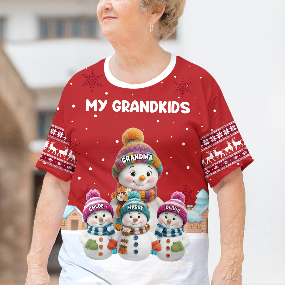 Grandkids Knitting - Personalized Custom All-over-print T-shirt - Image 2