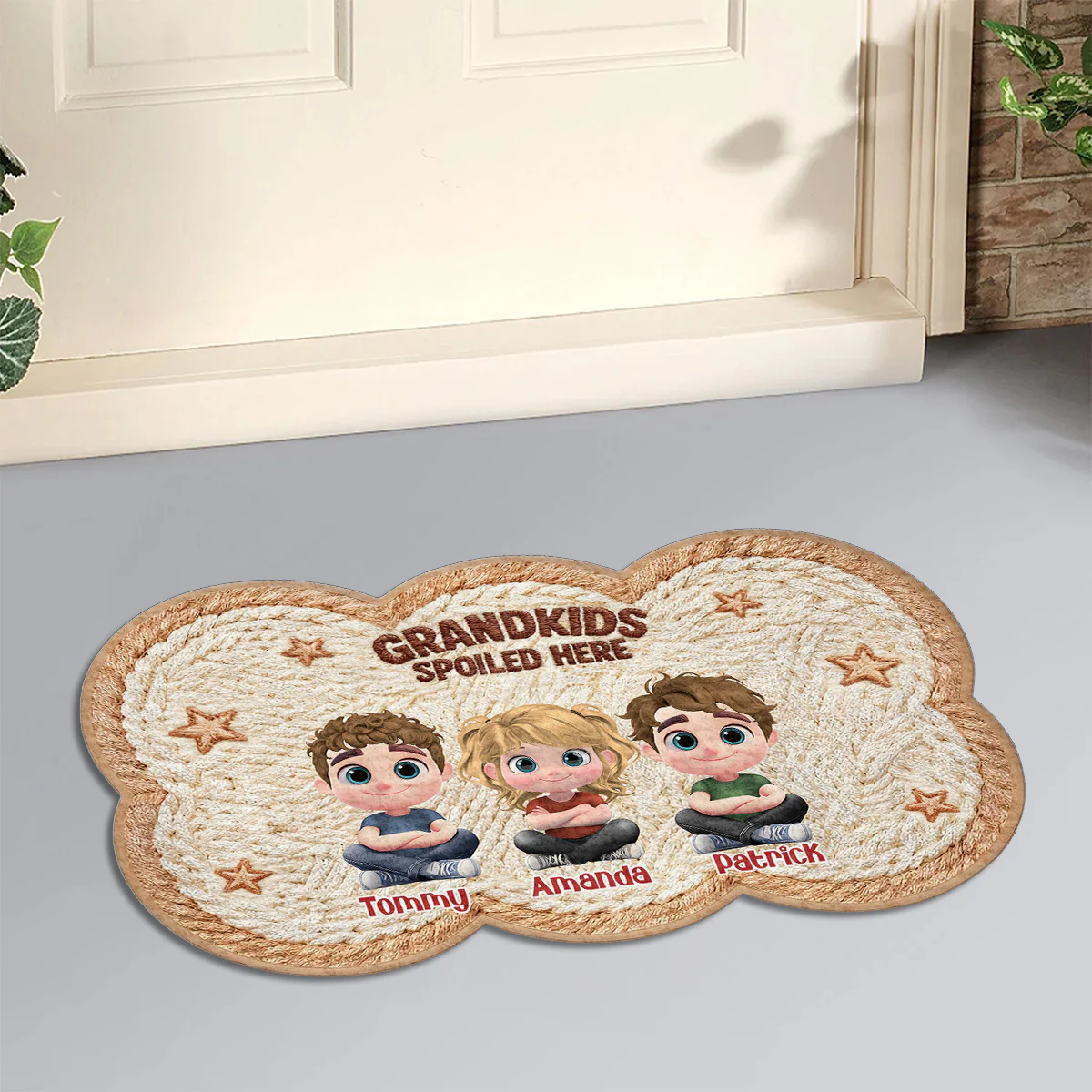 Grandkids Love And Laughter - Personalized Custom Doormat - Image 2