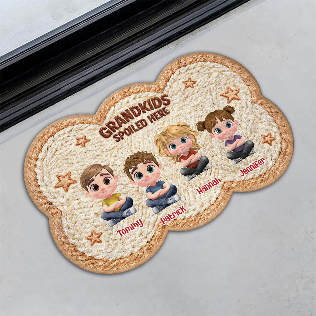 Grandkids Love And Laughter - Personalized Custom Doormat - Image 3