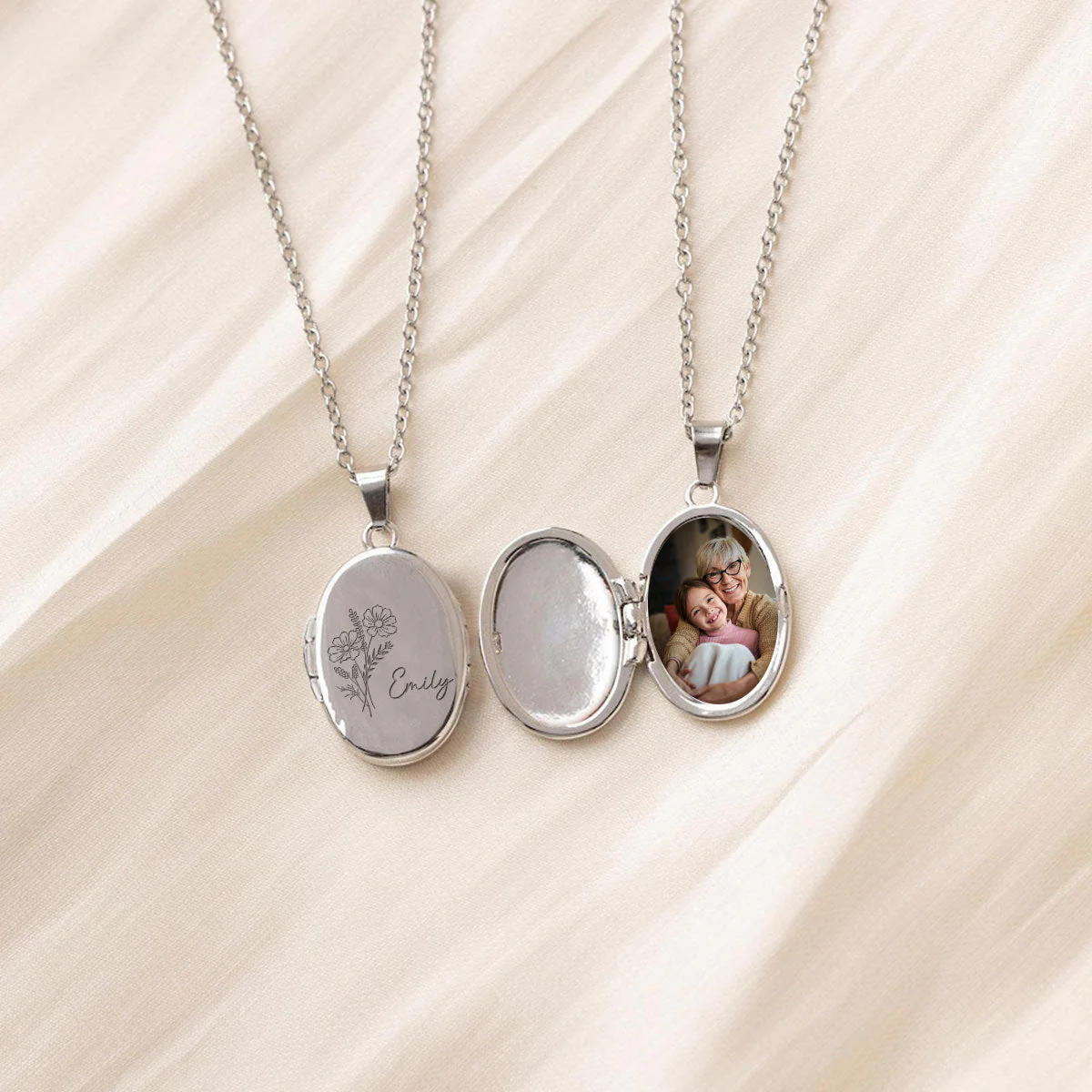 Grandkids Love - Personalized Custom Locket Necklace - Image 3