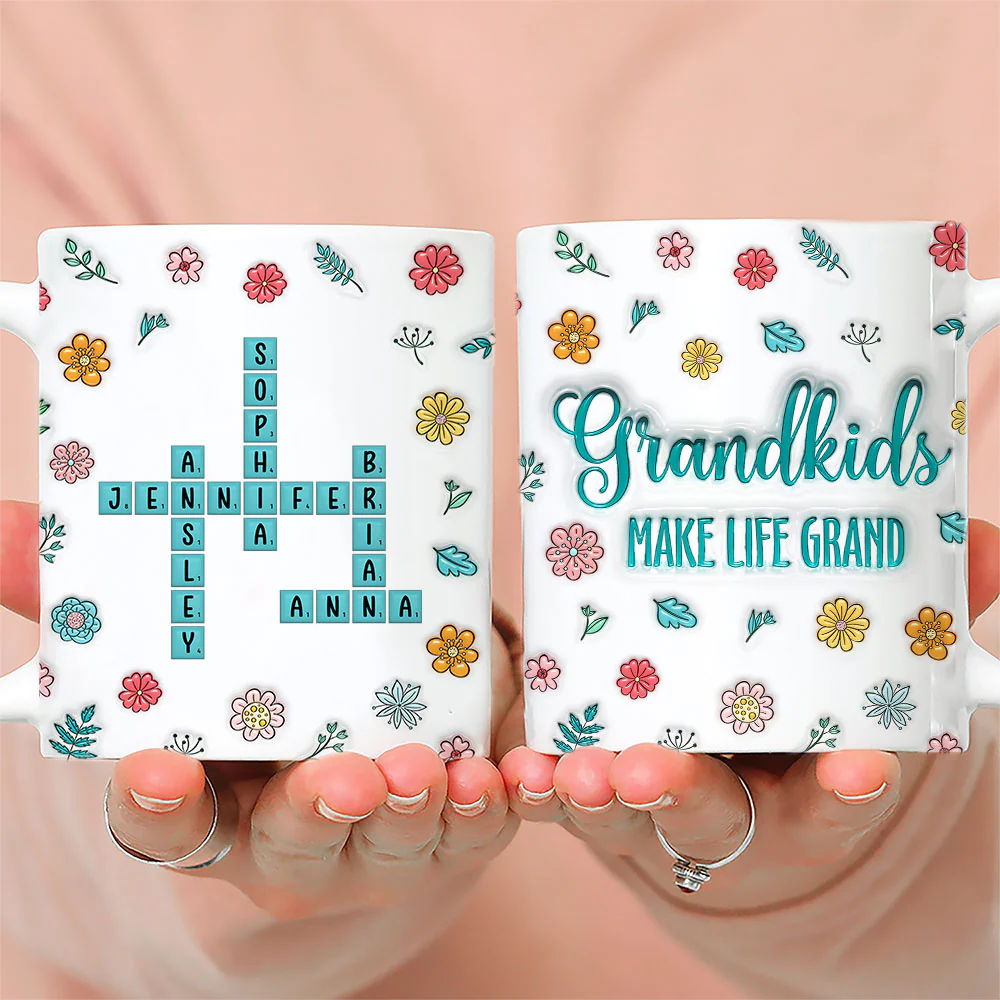 Grandkids Make Life Better - Personalized Custom 3D Inflated Effect Mug - Image 2