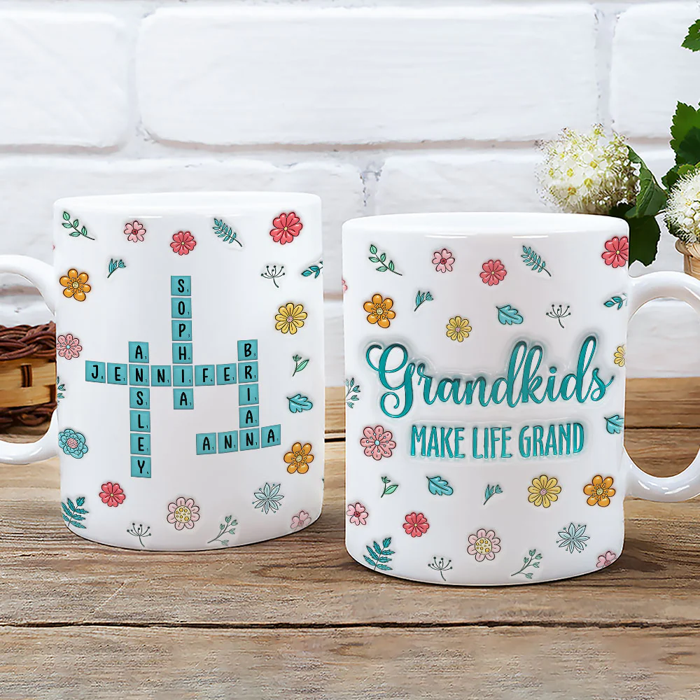 Grandkids Make Life Better - Personalized Custom 3D Inflated Effect Mug - Image 3