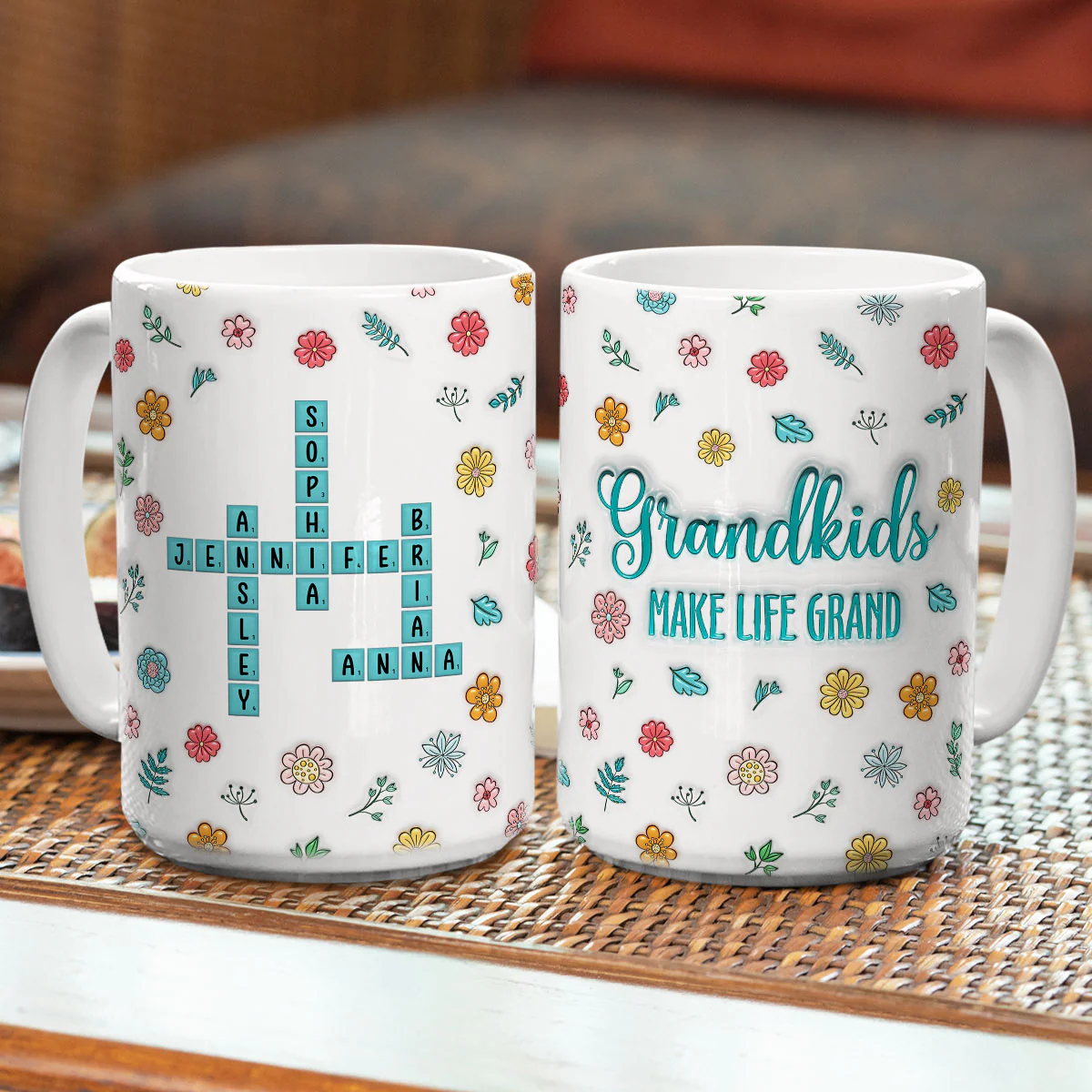 Grandkids Make Life Better - Personalized Custom 3D Inflated Effect Mug - Image 4