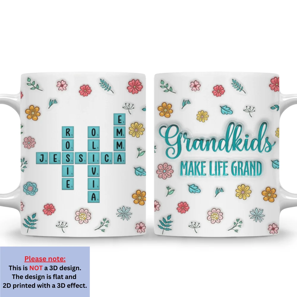 Grandkids Make Life Better - Personalized Custom 3D Inflated Effect Mug - Image 7