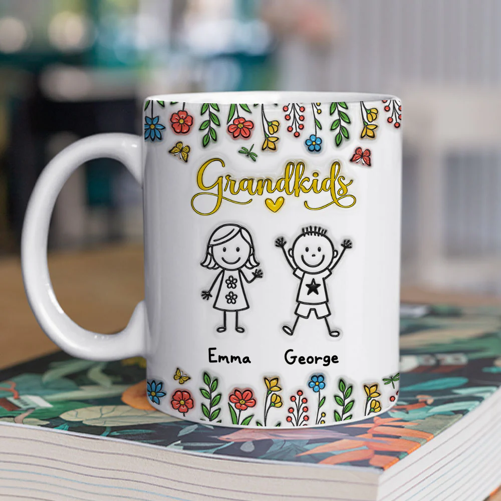 Grandkids Make Life Grand - Personalized Custom 3D Inflated Effect Mug - Image 2