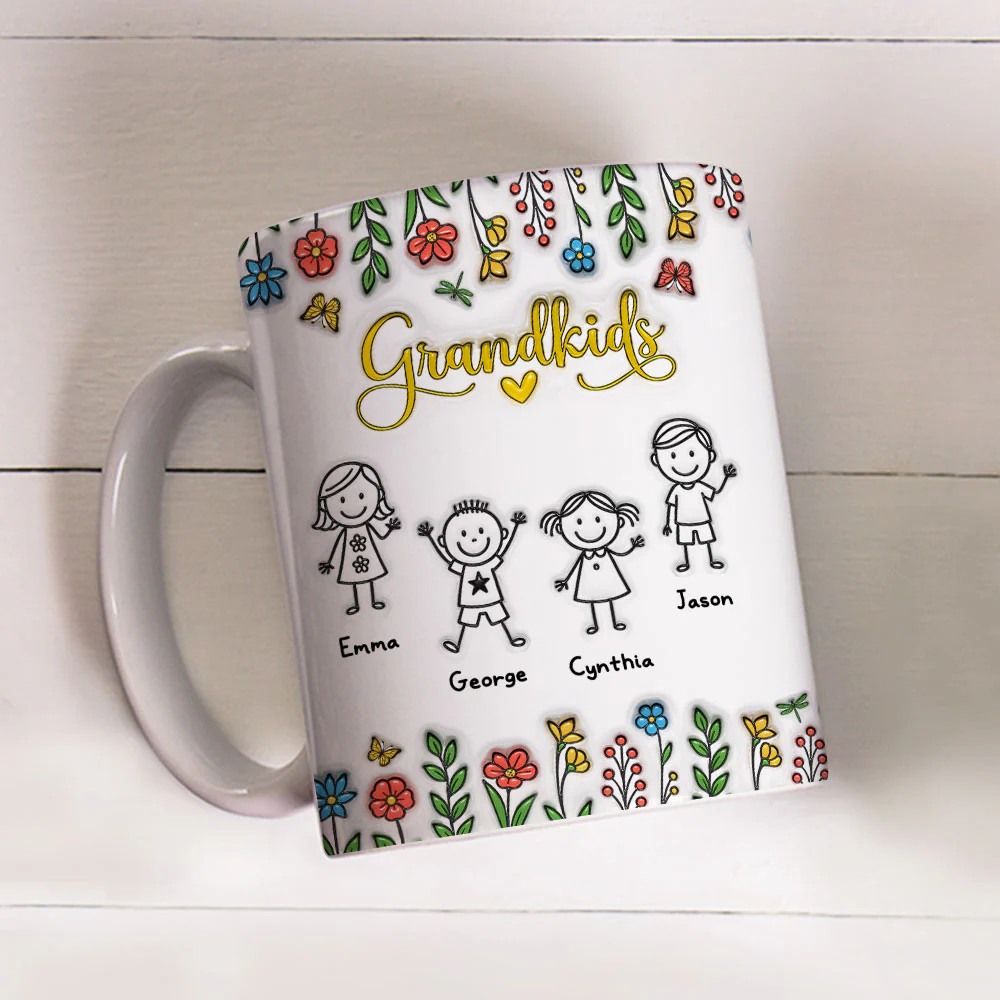 Grandkids Make Life Grand - Personalized Custom 3D Inflated Effect Mug - Image 4