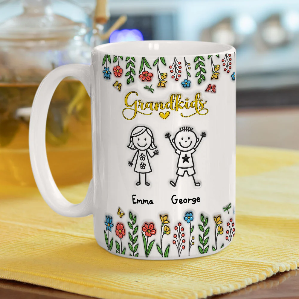 Grandkids Make Life Grand - Personalized Custom 3D Inflated Effect Mug - Image 5