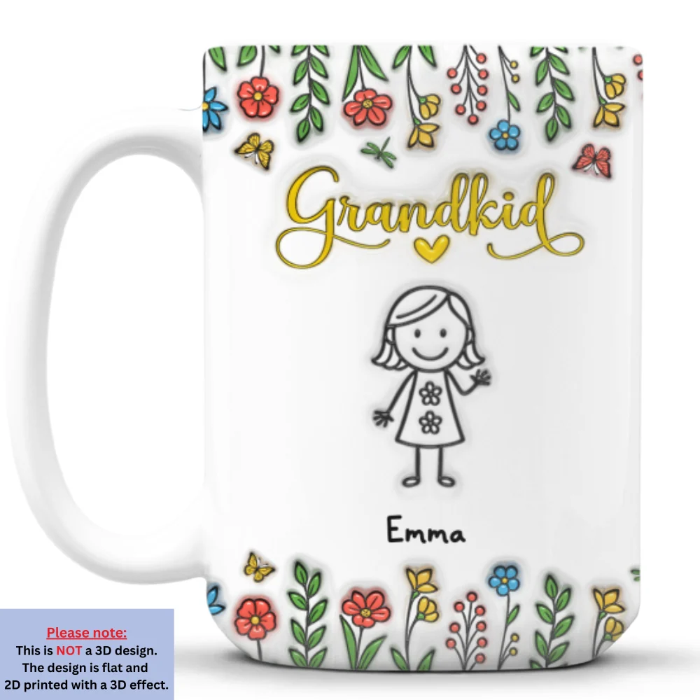 Grandkids Make Life Grand - Personalized Custom 3D Inflated Effect Mug - Image 8