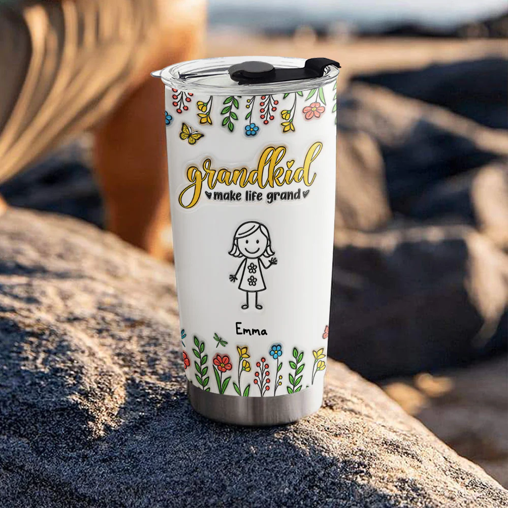 Grandkids Make Life Grand - Personalized Custom 3D Inflated Effect Tumbler - Image 5