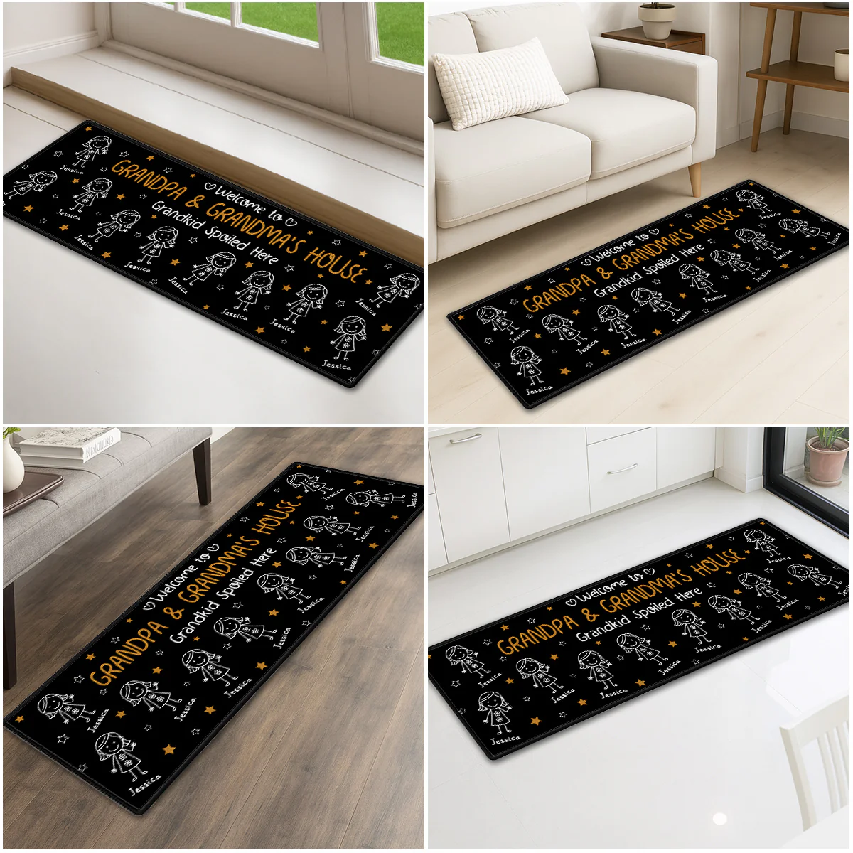 Grandkids Make Life Grand - Personalized Custom Runner Rug - Image 3