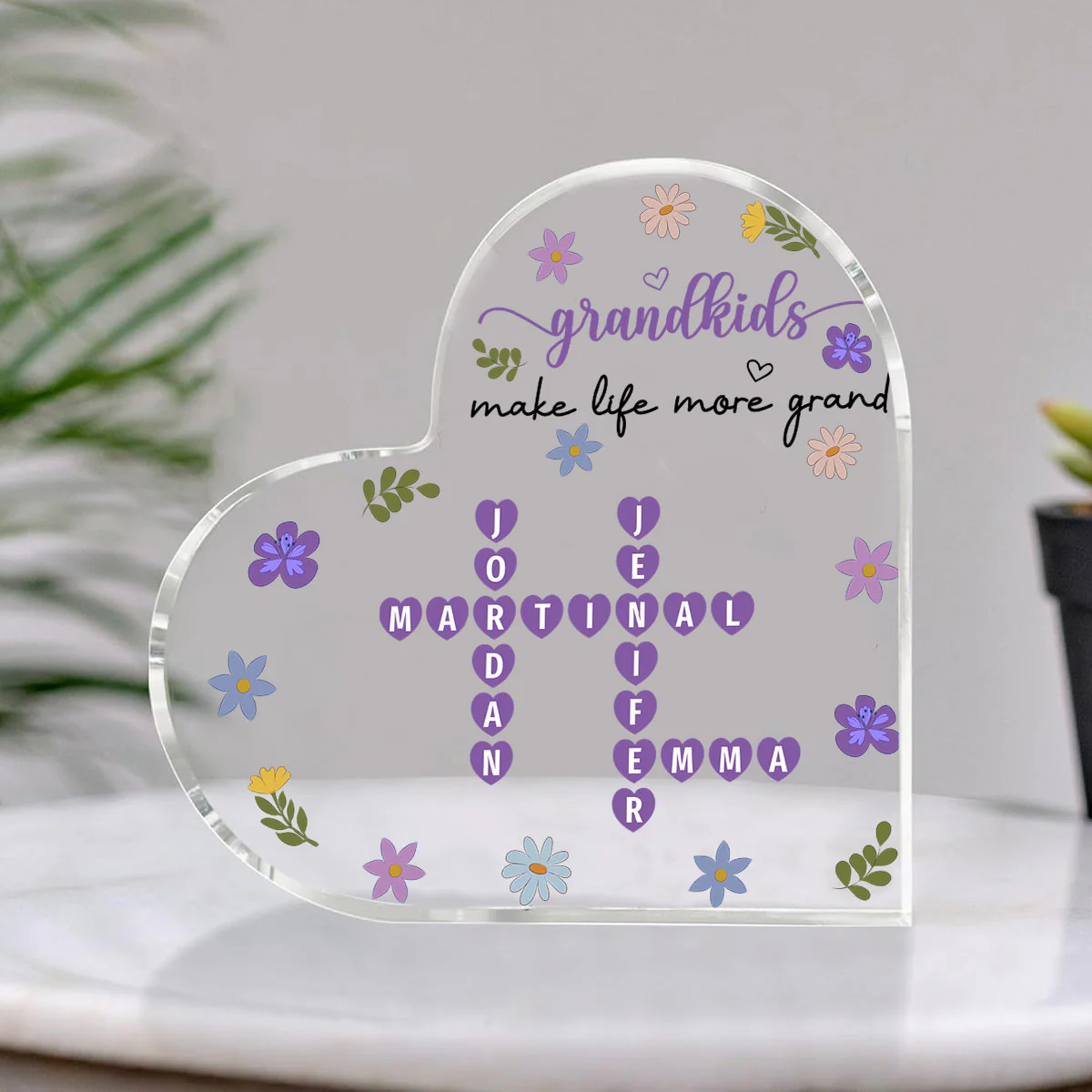 Grandkids Make Life More Grand Crossword - Personalized Custom Acrylic Plaque - Image 2