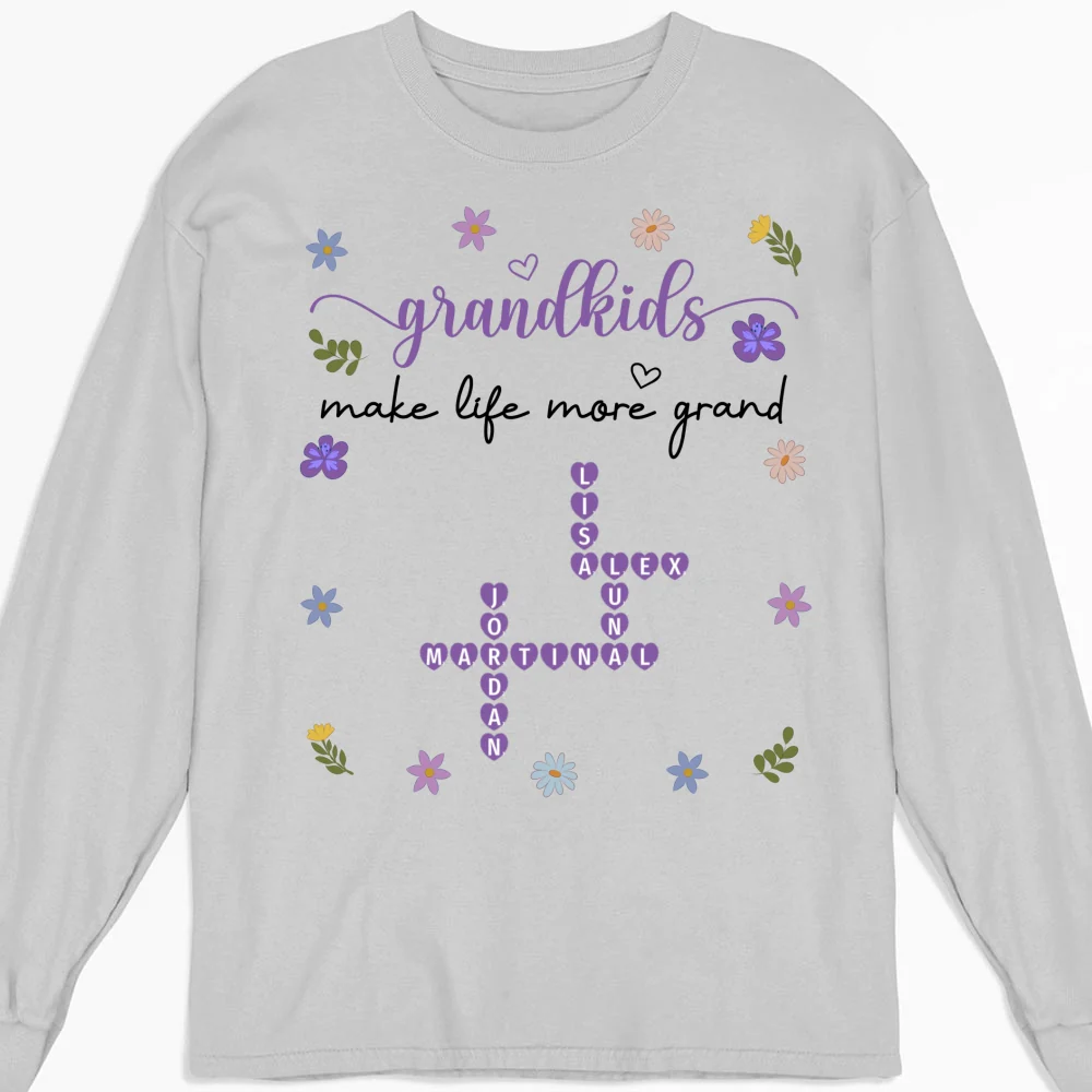 Grandkids Make Life More Grand Crossword - Personalized Custom Shirt - Image 11